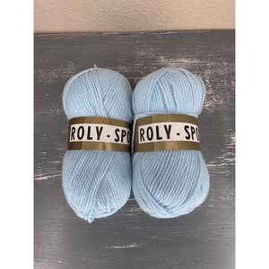 2 Skeins Roly Sport Acrylic Yarn‎ 4643 Light Blue 1.75 oz. Vintage
